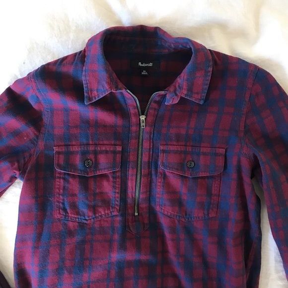 Madewell Half Zip Flannel - Picture 3 of 4